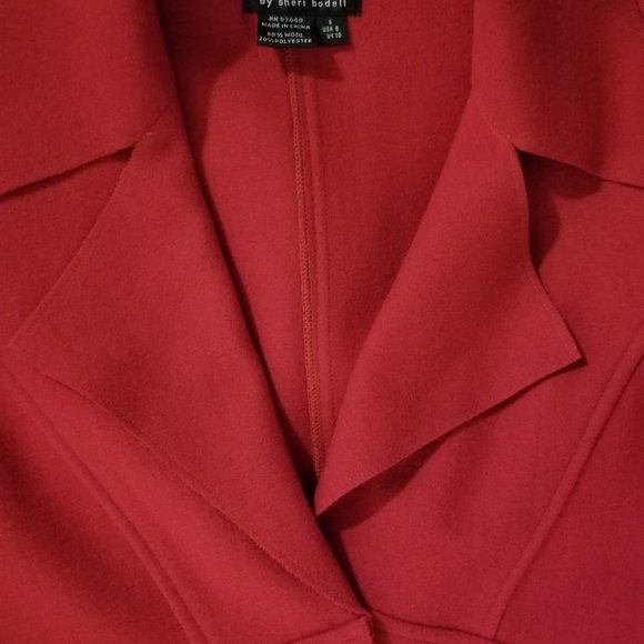 She by Sheri Bodell Womens Long Red Coat, Sz 6, Collector's Item, From $498, New - Picture 9 of 10